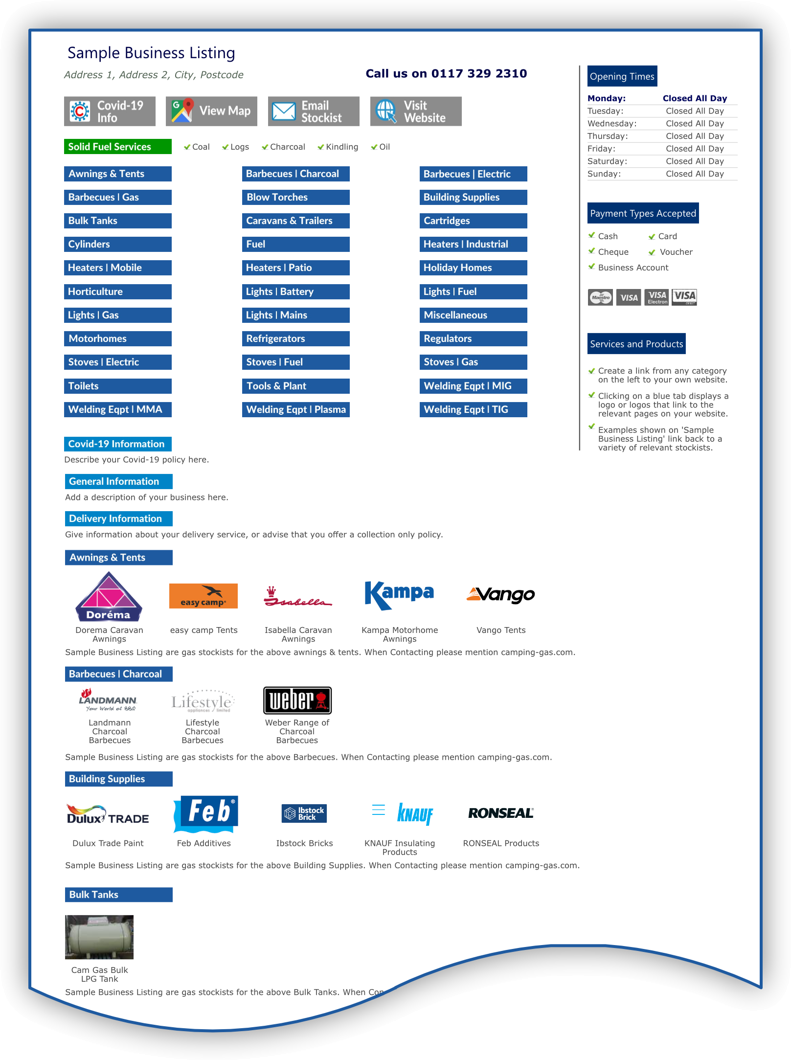 Sample Business Listing